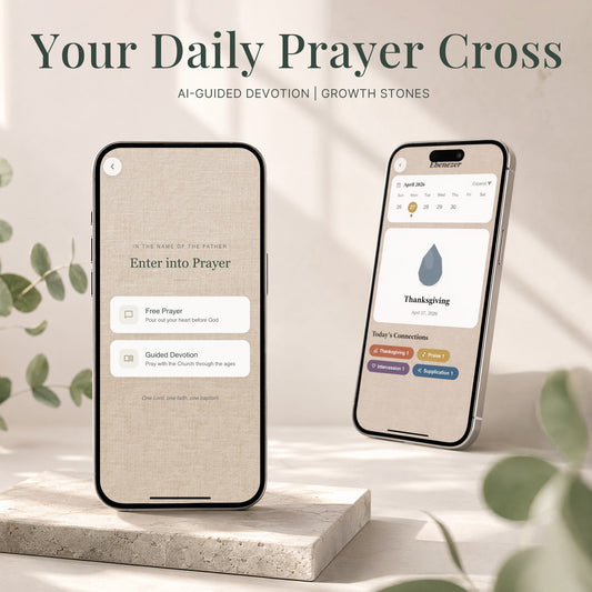 Aurevyn Grid mobile prayer experience with guided prayer and Growth Stones screens